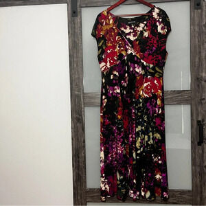 Vintage Y2K Jones New York Whimsigoth Floral Maxi Dress Empire/Baby Doll 16
